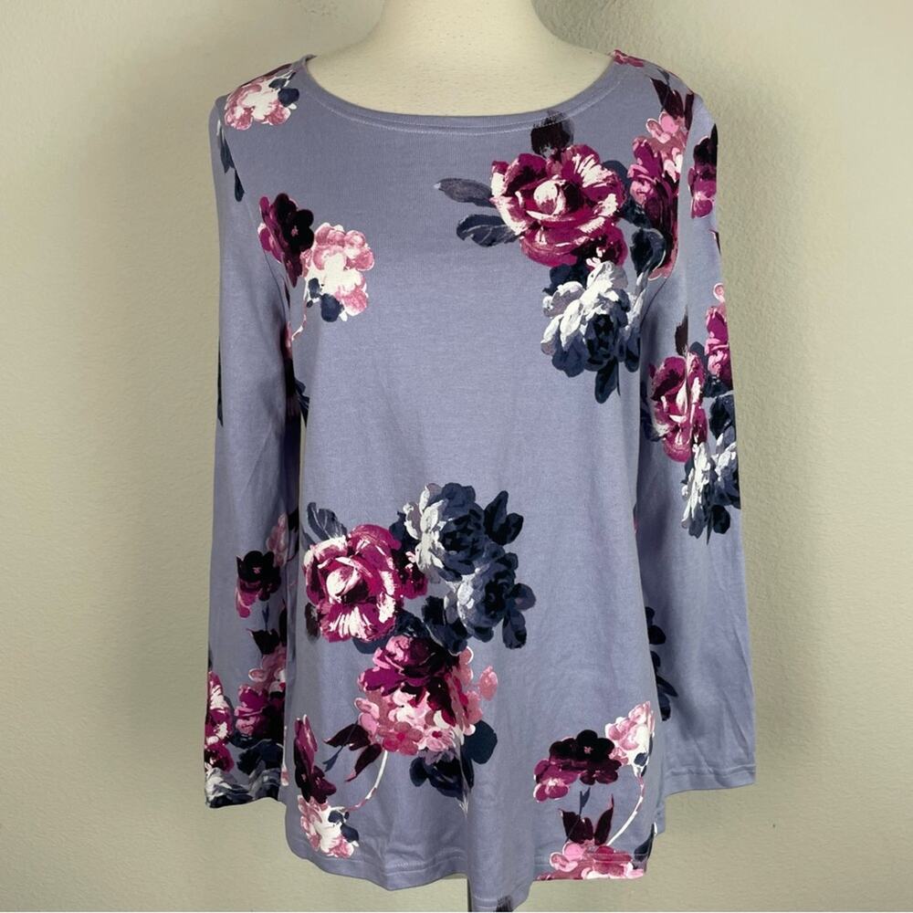 Joules Blue Gray Floral Knit Long Sleeve Top 12 - Picture 2 of 11